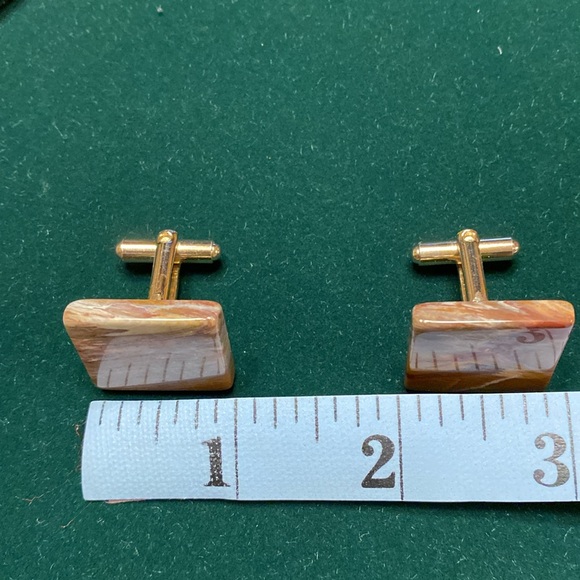 Vintage Natural Agate Cuff Links - Picture 13 of 16